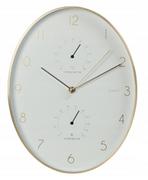 Zegary - Zegar ścienny do salonu biały okrągły 34 cm - miniaturka - grafika 1