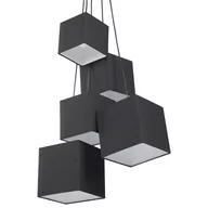 Lampy sufitowe - Beliani Lampa wisząca Lampa wisząca 5 kloszy czarna MESTA 12873 - miniaturka - grafika 1