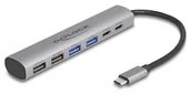 Huby USB - DELOCK Koncentrator USB 6-portowy z 4 gniazdami USB-A i 2x USB-C - miniaturka - grafika 1
