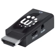 Adaptery i przejściówki - Manhattan 151542 zmieniacz płci / kabli HDMI VGA, 3.5mm Czarny - miniaturka - grafika 1
