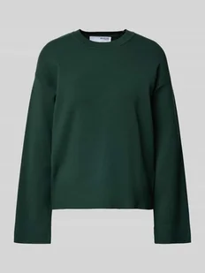 Sweter z dzianiny z prążkowanymi wykończeniami model ‘KAMMA’ - Swetry damskie - miniaturka - grafika 1