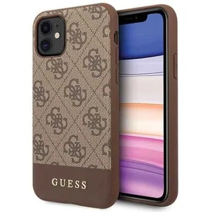 Guess 4G Bottom Stripe Collection Etui iPhone 11 brązowy 10_15898 - Etui i futerały do telefonów - miniaturka - grafika 1
