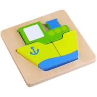 Układanki dla dzieci - Tooky Toy TOOKY TOY Puzzle Układanka Grube Klocki Statek 6 el. - miniaturka - grafika 1