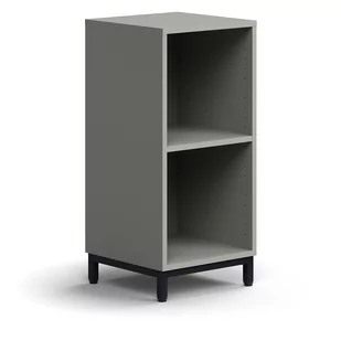 Regał QBUS, 1 półka, nóżki, 868x400x400 mm, czarny, jasnoszary - Regały biurowe - miniaturka - grafika 1