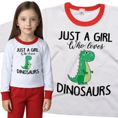 Piżamy dla dziewczynek - Piżama dziecięca Dziewczyna Która Kocha Dinozaury 86/92 - VoloDonum - miniaturka - grafika 1