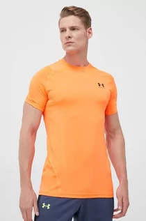 Koszulki męskie - Under Armour t-shirt treningowy kolor pomarańczowy gładki - grafika 1