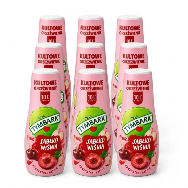 Syrop koncentrat do saturatora wody napój Tymbark Jabłko-Wiśnia 500ml x9