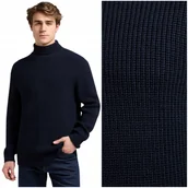 Swetry męskie - Lee HEAVY TURTLE NECK Rivet Navy gruby granatowy golf wełniany męski XL - LEE - miniaturka - grafika 1