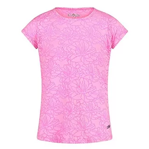 CMP Koszulka dziewczęca Cottton Burn Out, fioletowa fluo, 116 cm - Koszulki dla dziewczynek - miniaturka - grafika 1
