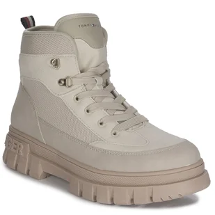 Tommy Hilfiger Botki Damskie Beige Off White-37 - Botki damskie - miniaturka - grafika 1