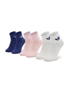 Adidas Zestaw 3 par wysokich skarpet dziecięcych Ankle HC9596 Różowy - Skarpetki dla dzieci - miniaturka - grafika 1