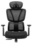 Fotele i krzesła biurowe - Fotel biurowy ergonomiczny obrotowy Hell's Chair HC- 1043 Czarny TKANINA - miniaturka - grafika 1