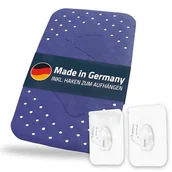 Wanienki dla dzieci - Mata do wanny, mata łazienkowa, wymiary ok. 38 x 72 cm, ciemnoniebieska, 100% TPE | w zestawie 2 haczyki | nie zawiera PCW, ftalanów, ołowiu, lateksu, atest TÜV, Made in Germany - miniaturka - grafika 1