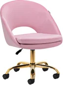 Meble kosmetyczne - 4rico krzesło obrotowe qs-mf18g aksamit różowe - miniaturka - grafika 1
