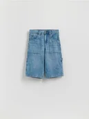 Spodnie i spodenki dla chłopców - Reserved - Jeansowe szorty - niebieski - miniaturka - grafika 1