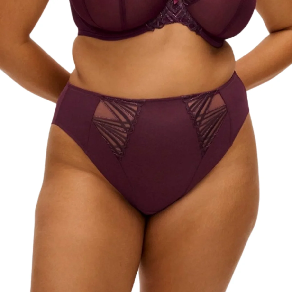 Majtki wysoki stan maxi Elomi REJA EL303150FIG burgundowe M