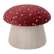 Fotele i pufy dla dzieci - Czerwono-biały aksamitny puf dziecięcy Lue − Bloomingville Mini - miniaturka - grafika 1