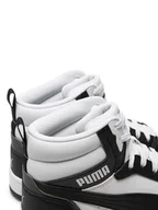 Buty trekkingowe dziecięce - Młodzieżowe sneakersy Rebound V6 Mid PUMA White Black Shadow Gray - miniaturka - grafika 1