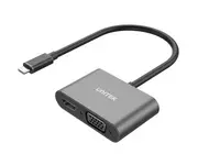 Złącza, przejściówki, adaptery - Unitek adapter USB-C - 4K HDMI VGA - miniaturka - grafika 1