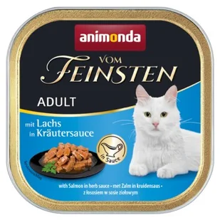 animonda Vom Feinsten Adult 32 x 100 g Łosoś, w sosie ziołowym - Mokra karma dla kotów - miniaturka - grafika 1