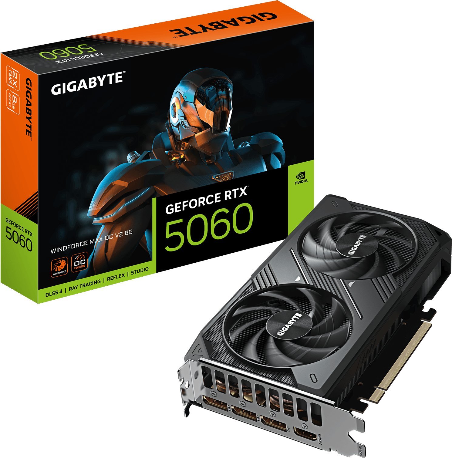 Gigabyte GeForce RTX 5060 WINDFORCE MAX OC V2 8G NVIDIA 8 GB GDDR7 GV-N5060WF2MAX OCV2-8GD