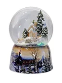 Ozdoby bożonarodzeniowe - Śnieżna Kula Domkiem W Lesie Ojcem I Synem I Pozytywką " Cicha Noc" - miniaturka - grafika 1