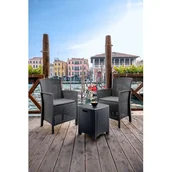 Meble ogrodowe - Zestaw Lido 2-osobowy grafitowy - miniaturka - grafika 1