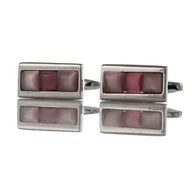 Spinki do mankietów i krawatów - Spinki do mankietów klasyczne różowe EM 13 - EM Men's Accessories - miniaturka - grafika 1