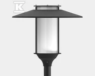 Lampy ogrodowe - Oprawa ELBA LED, 3 500 K, malowana RAL9006, daszek anodowany inox - miniaturka - grafika 1