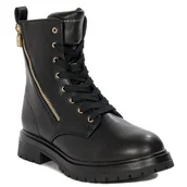 Botki damskie - Tommy Hilfiger Botki Damskie Czarne-36 - miniaturka - grafika 1