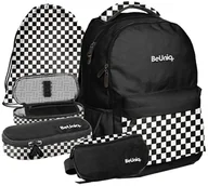 Zestawy szkolne - ZESTAW szkolny Plecak Młodzieżowy Miejski Czarny Szachownica BeUniq - miniaturka - grafika 1