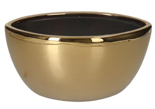 DONICZKA OSŁONKA CERAMICZNA ZŁOTA ŁÓDKA OZDOBA - Donice - miniaturka - grafika 1