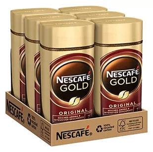 NESCAFÉ GOLD Original, rozpuszczalna kawa ziarnista z wyselekcjonowanych ziaren kawy, zawierająca kofeinę, pełna i aromatyczna, 6 sztuk w opakowaniu (6 x 200 g) - Kawa - miniaturka - grafika 1