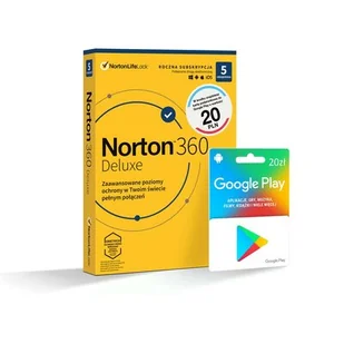Symantec Antywirus 360 Deluxe 50GB 5 URZĄDZEŃ 1 ROK Kod aktywacyjny + Google Play 20 PLN Raty BRAK - Programy antywirusowe - miniaturka - grafika 1