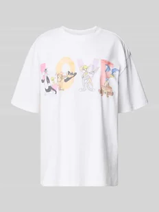 T-shirt typu oversized z nadrukiem z motywem - Koszulki i topy damskie - miniaturka - grafika 1