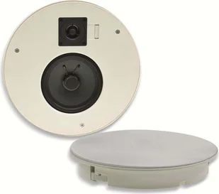 ChiliTec głośnik ścienny/sufitowy do zabudowy CTE-W Okrągły Ø 255mm 120 Watt 2-drożny Metalowa maskownica Wsporniki 8 Ohm łatwa instalacja Biały - Oprawy, klosze i abażury - miniaturka - grafika 1