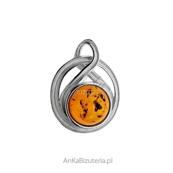 ankabizuteria.pl Srebrna zawieszka z bursztynem