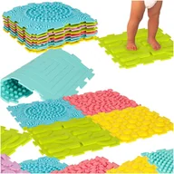 Zabawki sensoryczne - Mata sensoryczna puzzle montessori do masażu stóp 8 elementów pastelowe - puzzle - miniaturka - grafika 1