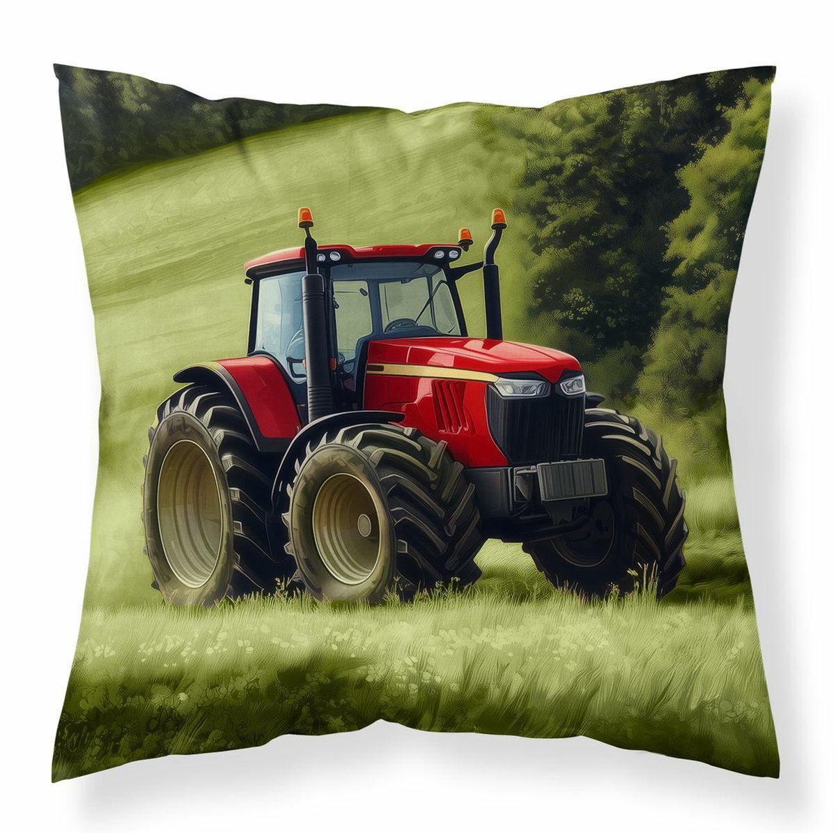 Poszewka 40x40 czerwony traktor na łące poszewka 3D z motywem rolniczym - Fun Dreams