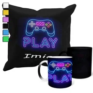 Gadżety dla niej i dla niego - ZESTAW KUBEK MAGICZNY ZMIENIAJĄCY KOLOR +POSZEWKA GAME PAD PREZENT +IMIĘ - miniaturka - grafika 1
