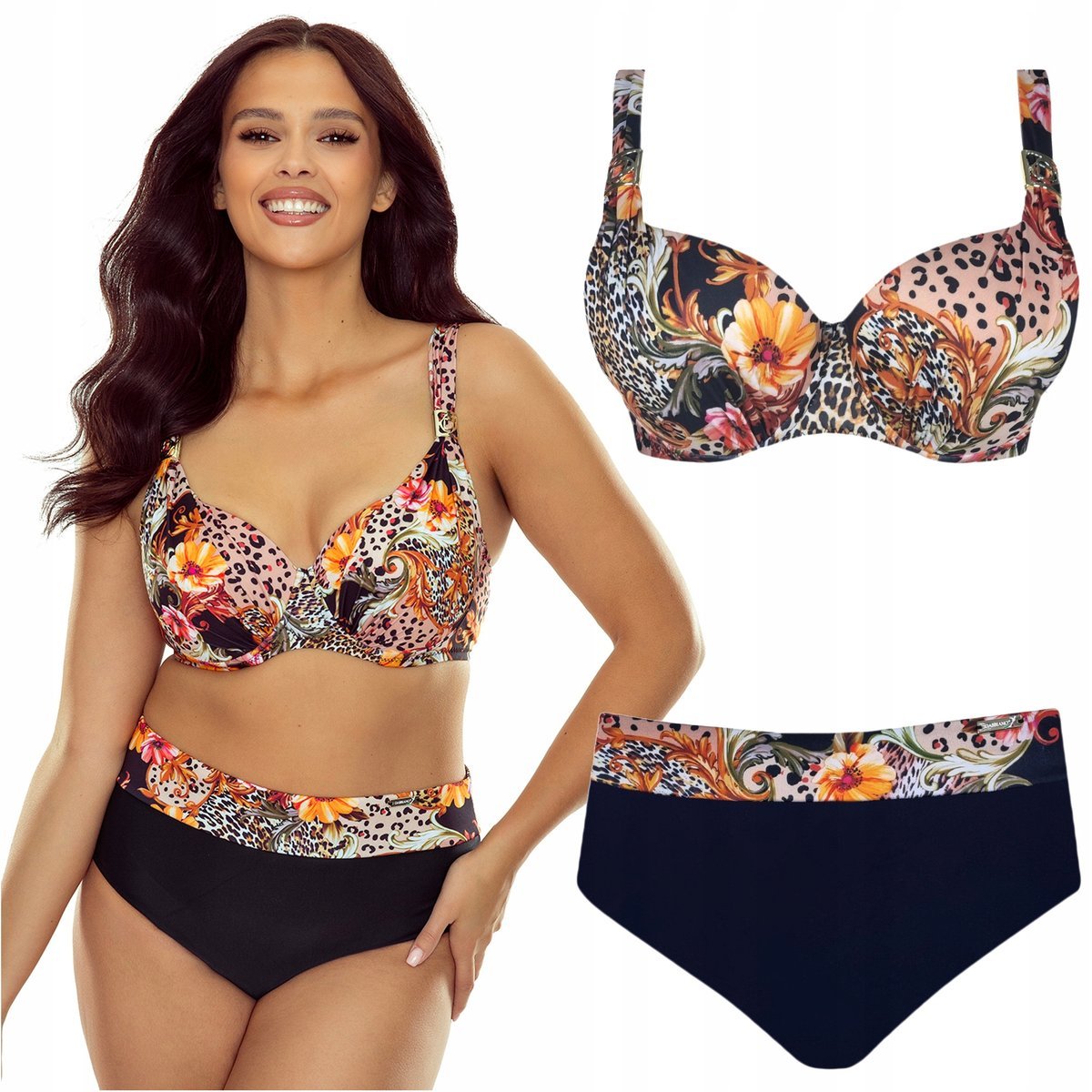 Strój kąpielowy dwuczęściowy wysoki stan GABBIANO Elena 028 40E/L 80E