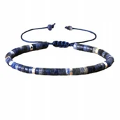 Bransoletki - Bransoletka Koraliki Kamień Naturalny Niebieski Sodalit 2x4 mm Regulowany - miniaturka - grafika 1