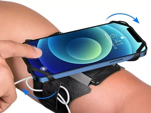 Etui opaska sportowa armband VUP+ na ramię klips do telefonu 360 Czarne - Etui i futerały do telefonów - miniaturka - grafika 1