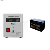 Zasilacze awaryjne UPS - Volt Polska Zasilacz awaryjny SINUS PRO 1000 E 12/230V (700/1000W) + Akumulator AGM 12V 100 Ah - miniaturka - grafika 1