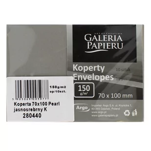 Argo,  Koperta, Perłowa Srebrna, 70X100 - Torby szkolne - miniaturka - grafika 1