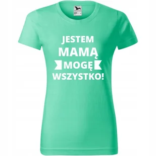 Damska Koszulka na Dzień Mamy Jestem mamą mogę wszystko na Prezent dla Mamy miętowy XS - Koszulki i topy damskie Damska Koszulka na Dzień Mamy Jestem mamą mogę wszystko na Prezent dla Mamy miętowy XS - Koszulki i topy damskie - miniaturka - grafika 1