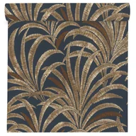 Tapety - Tapeta Liście 690309 czarno-brązowa winylowa na flizelinie - miniaturka - grafika 1