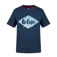 Koszulki męskie - Lee Cooper koszulka męska niebieska Logo, Rozmiar XXL - miniaturka - grafika 1