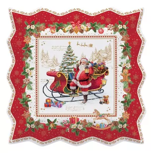 Easy life Półmisek Porcelanowy Christmas Memories Czerwony 30 X 30 Cm Wh - Miski i półmiski - miniaturka - grafika 1