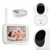 Elektroniczne nianie i monitory oddechu - Niania elektroniczna 5-calowy ekran KAMERA FULL HD 360 Lionelo Babyline 9.1 - miniaturka - grafika 1